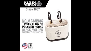 Canvas Bucket, 15-Pocket Aerial Oval Bucket with Hooks (5144)