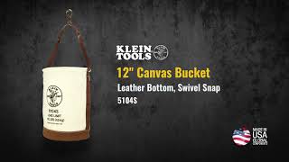 Canvas Bucket, Leather Bottom,  Swivel Snap, 12-Inch(5104S)