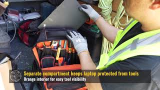Tradesman Pro™ Laptop Backpack / Tool Bag, 25 Pockets, Black Polyester (55439BPTB)