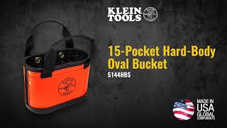 Hard-Body Bucket, 15-Pocket Oval Bucket, Orange/Black (5144HBS)