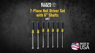 Nut Driver Set, 6-Inch Shafts, 7-Piece (647)