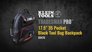 Tradesman Pro™ Tool Bag Backpack, 35 Pockets, Black, 17.5-Inch (55475)