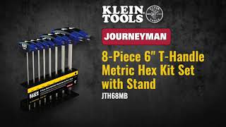 Hex Kit Set, Metric, Ball End T-Handle, 6-Inch with Stand, 8-Piece (JTH68MB)