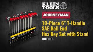 Hex Key Set, SAE Ball End T-Handle, 6-Inch, with Stand, 10-Piece (JTH610EB)