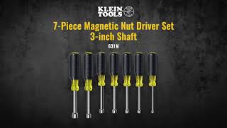 Nut Driver Set, Magnetic Nut Drivers, 3-Inch Shaft, 7-Piece (631M)