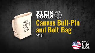Tool Bag, Bull-Pin and Bolt Bag, Tunnel Loop, Canvas, 5 x 10 x 9-Inch (5416T)